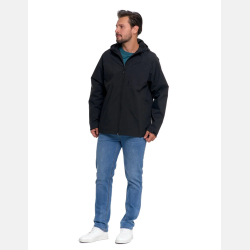 Kurtka przejściowa unisex przeciwdeszczowa kaptur CZARNA MORAJ